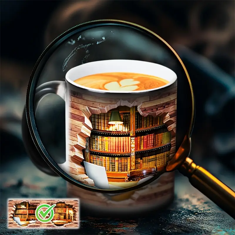 Charming Ceramic Mug with Thermal Effect for Book Lovers